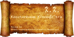 Kesztenbaum Kleopátra névjegykártya